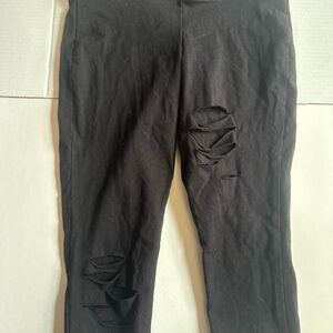 Torrid Black Distressed Leggings Plus Size.